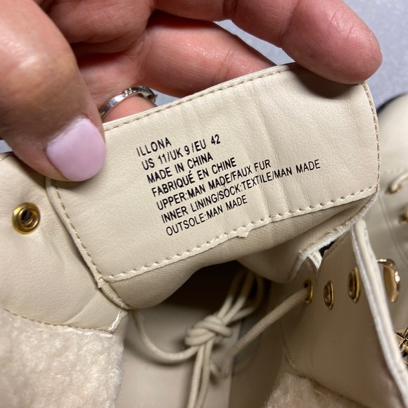 Just Fab Illona Off White/Cream Combat Boots - Picture 6 of 6